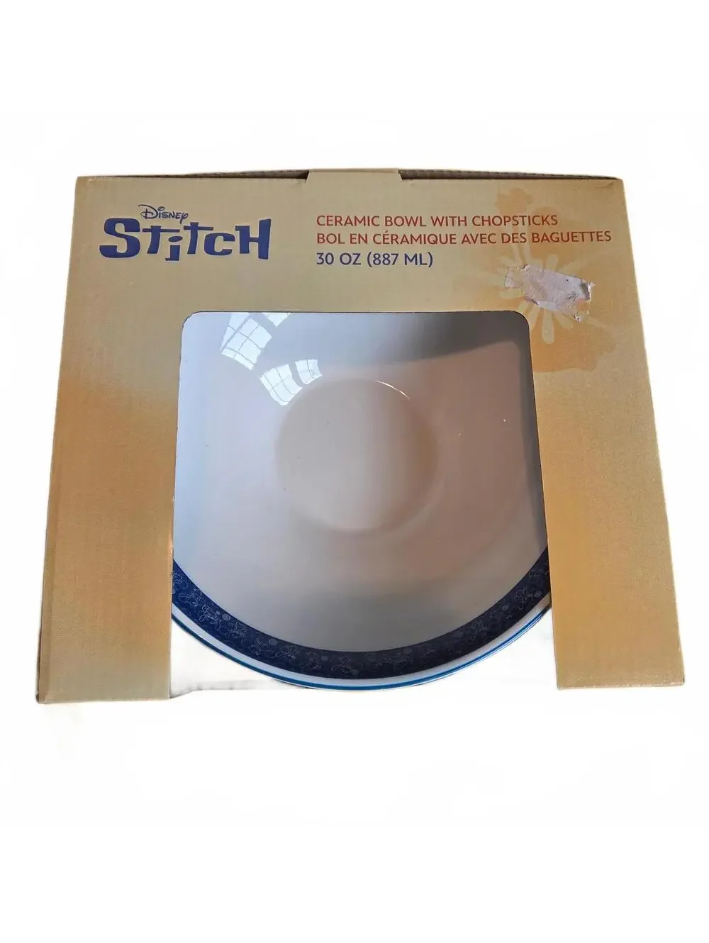 Disney Stitch Ceramic Bowl with Chopsticks Set 30 oz